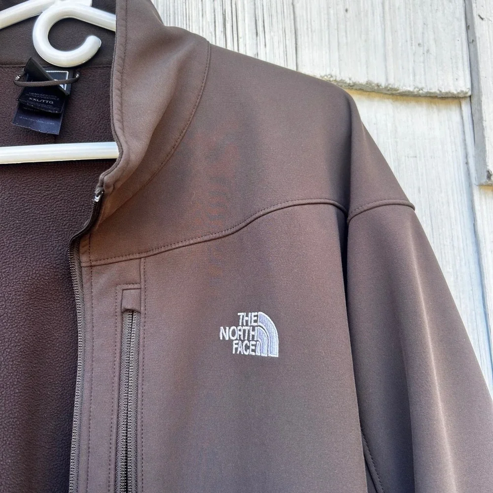 The‎ North Face Apex Softshell Jacket Men's XXL Brown Full Zip Outdoor